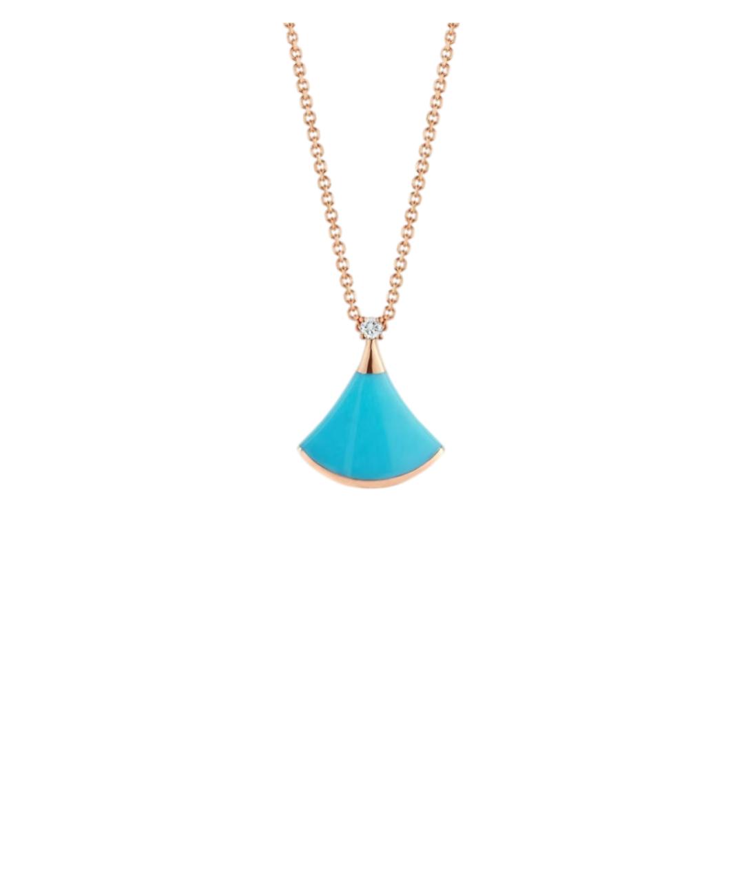 BVLGARI Бирюзовое колье из розового золота, фото 5