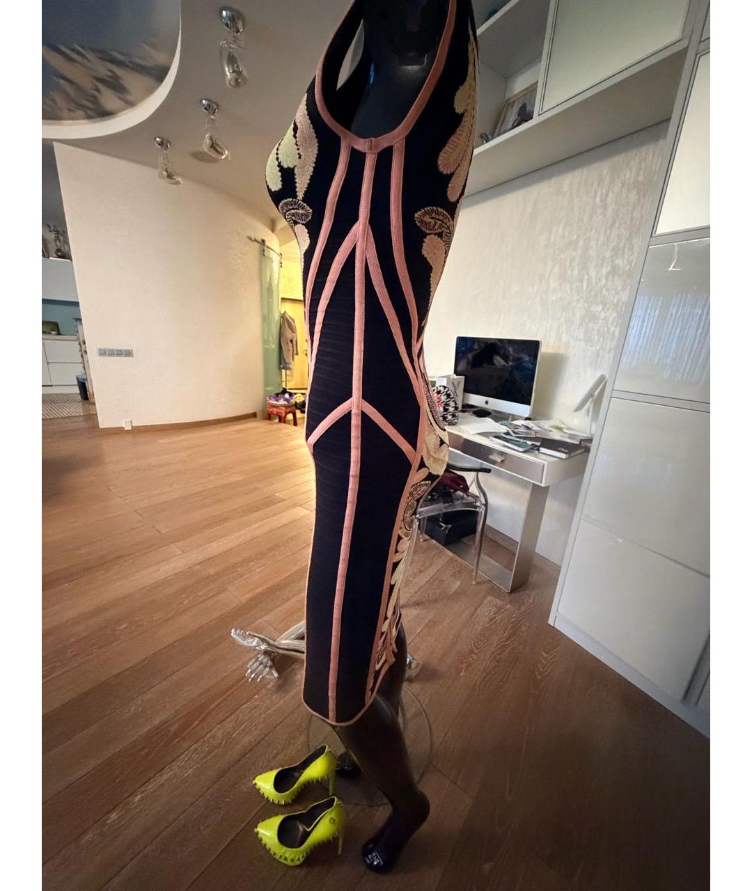 HERVE LEGER Коралловое вискозное коктейльное платье, фото 6