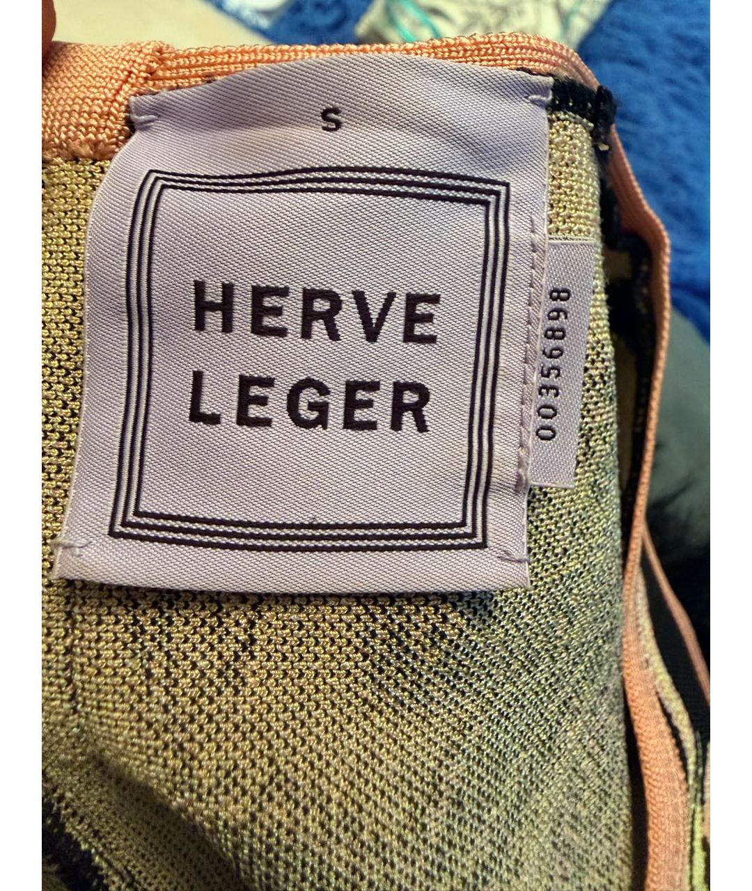 HERVE LEGER Коралловое вискозное коктейльное платье, фото 3