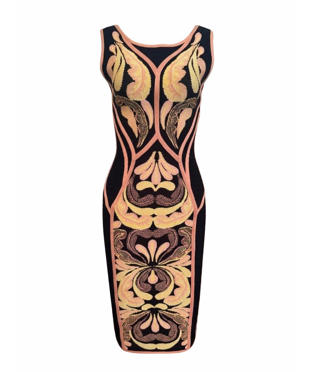 HERVE LEGER Коралловое вискозное коктейльное платье, фото 1