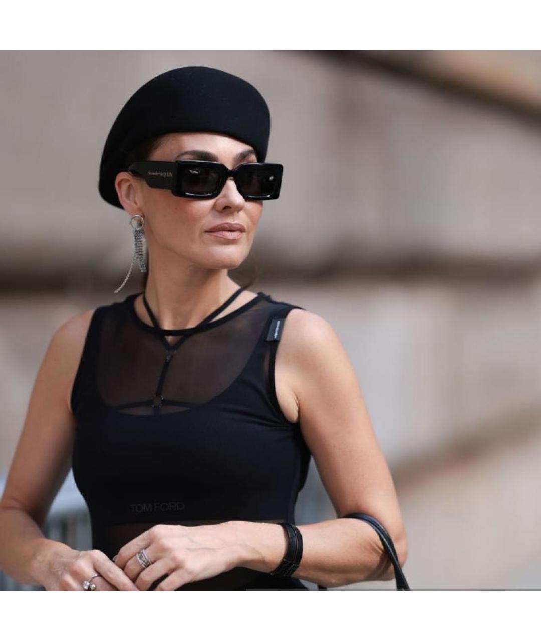 ALEXANDER MCQUEEN Черные пластиковые солнцезащитные очки, фото 6