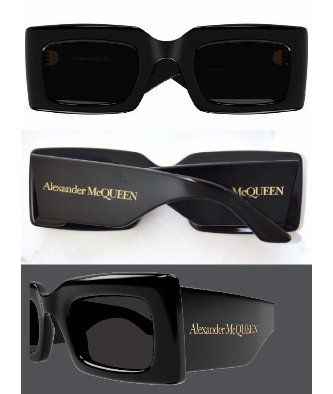 ALEXANDER MCQUEEN Черные пластиковые солнцезащитные очки, фото 2