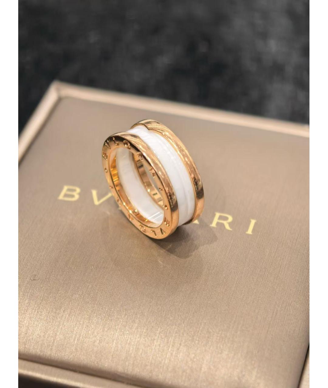 BVLGARI Белое кольцо из розового золота, фото 4