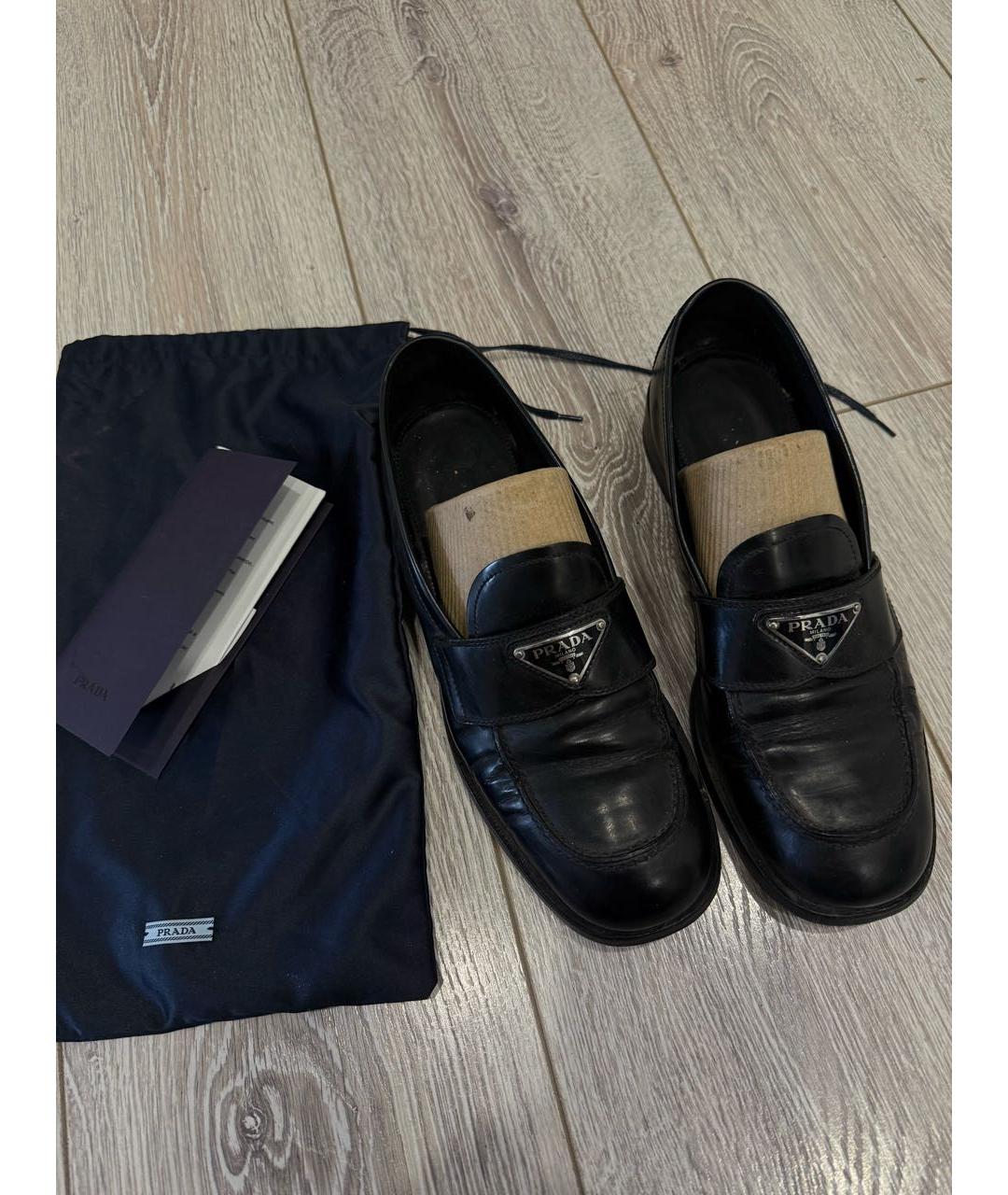 PRADA Черные кожаные лоферы, фото 2