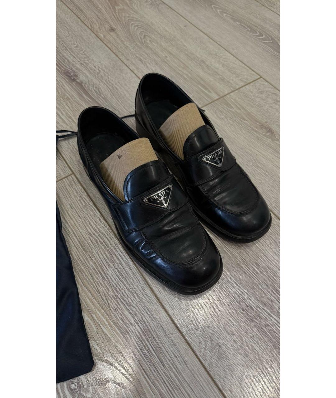 PRADA Черные кожаные лоферы, фото 3