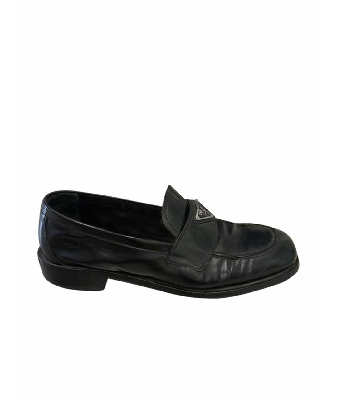 PRADA Черные кожаные лоферы, фото 1