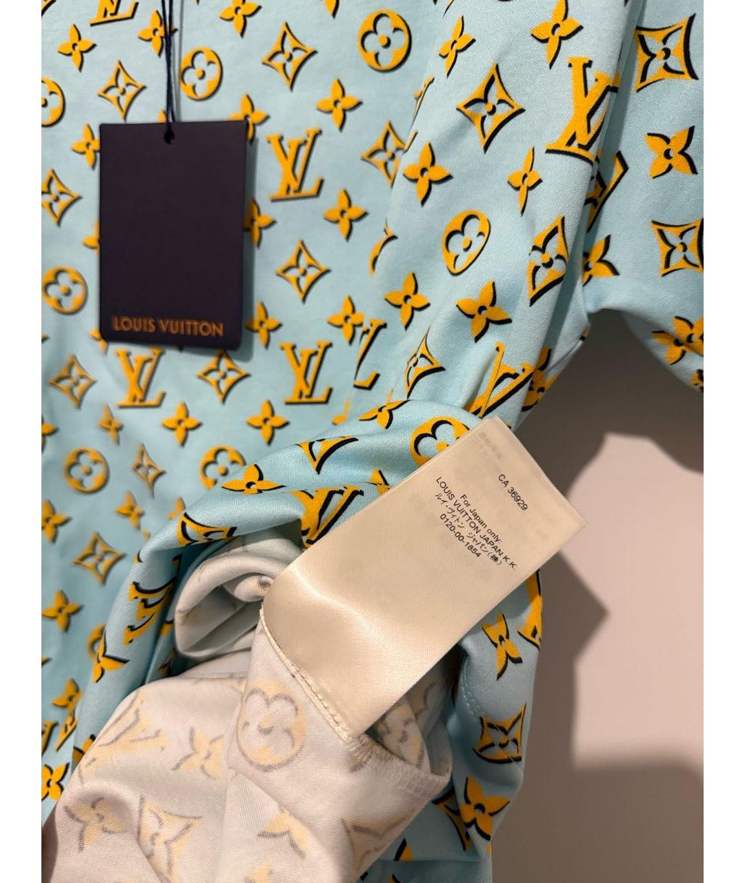 LOUIS VUITTON Голубая хлопковая футболка, фото 6