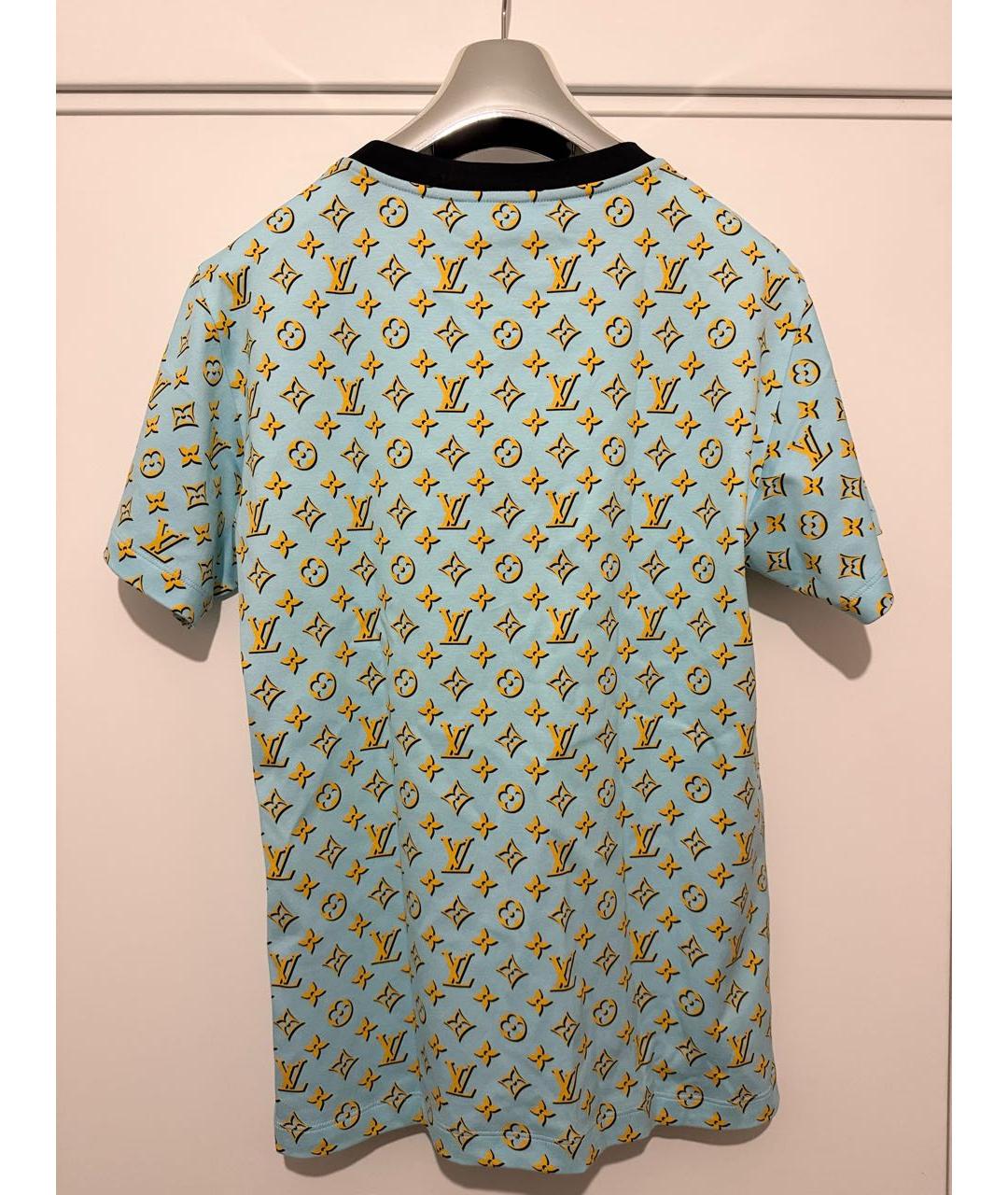LOUIS VUITTON Голубая хлопковая футболка, фото 2