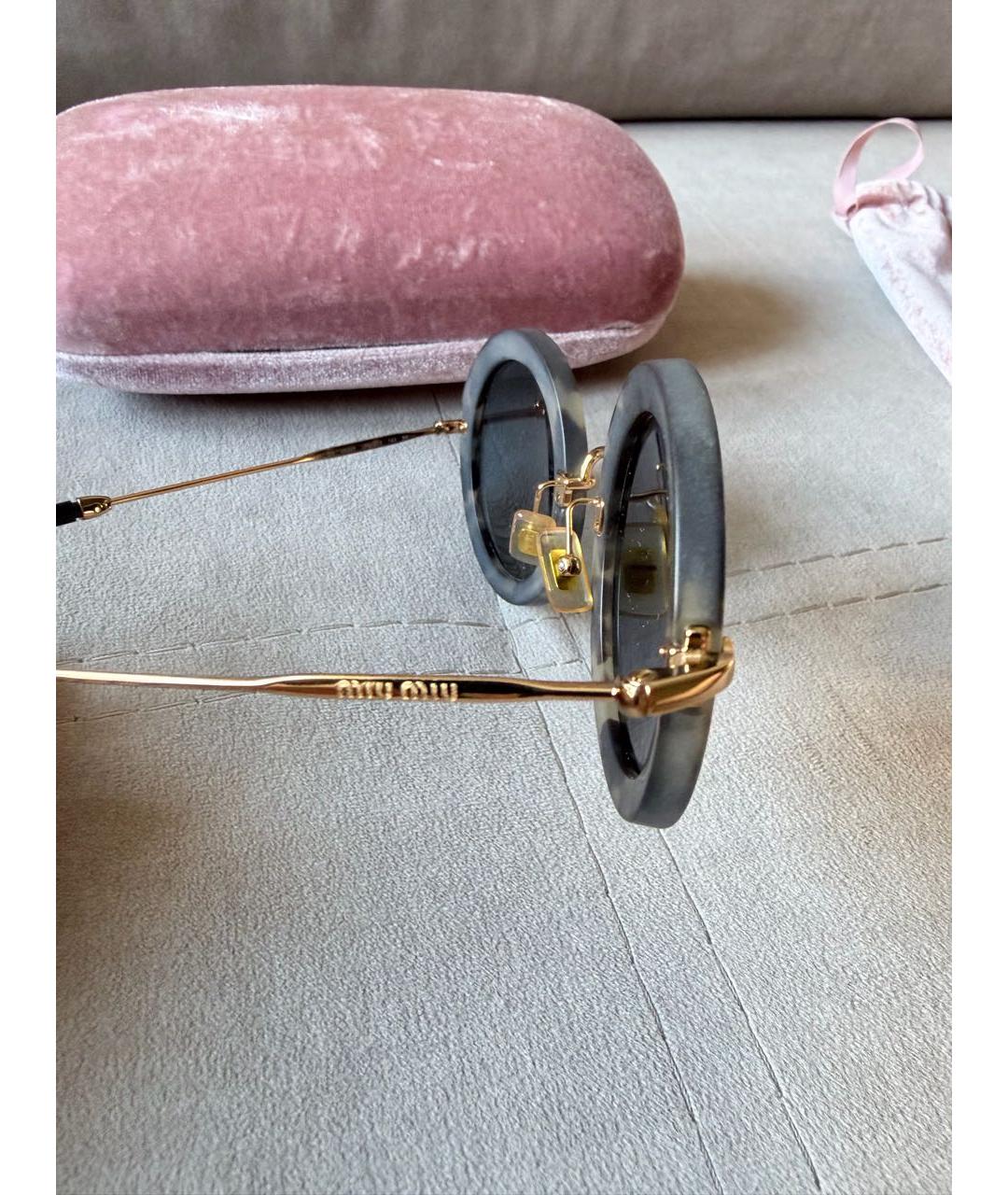 MIU MIU Коричневые пластиковые солнцезащитные очки, фото 3