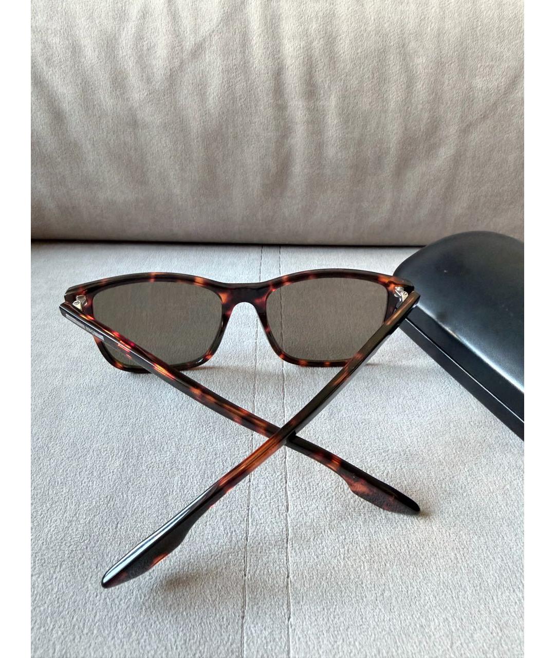 MCQ ALEXANDER MCQUEEN Коричневые пластиковые солнцезащитные очки, фото 2