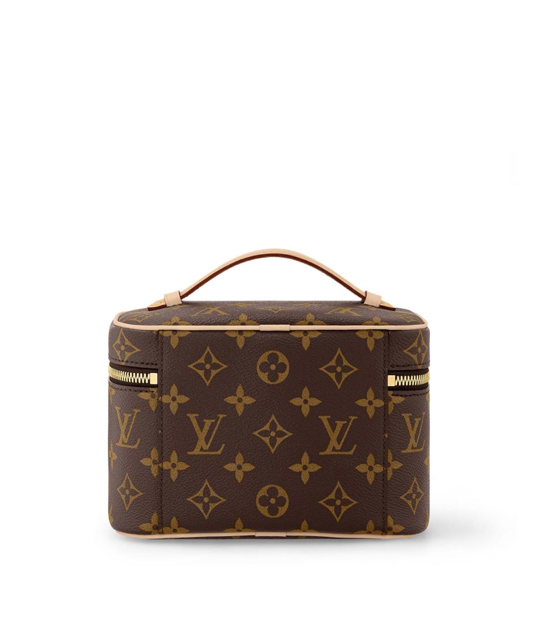 LOUIS VUITTON Коричневая кожаная косметичка, фото 3