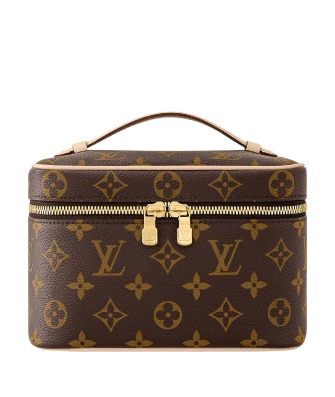 LOUIS VUITTON Коричневая кожаная косметичка, фото 1