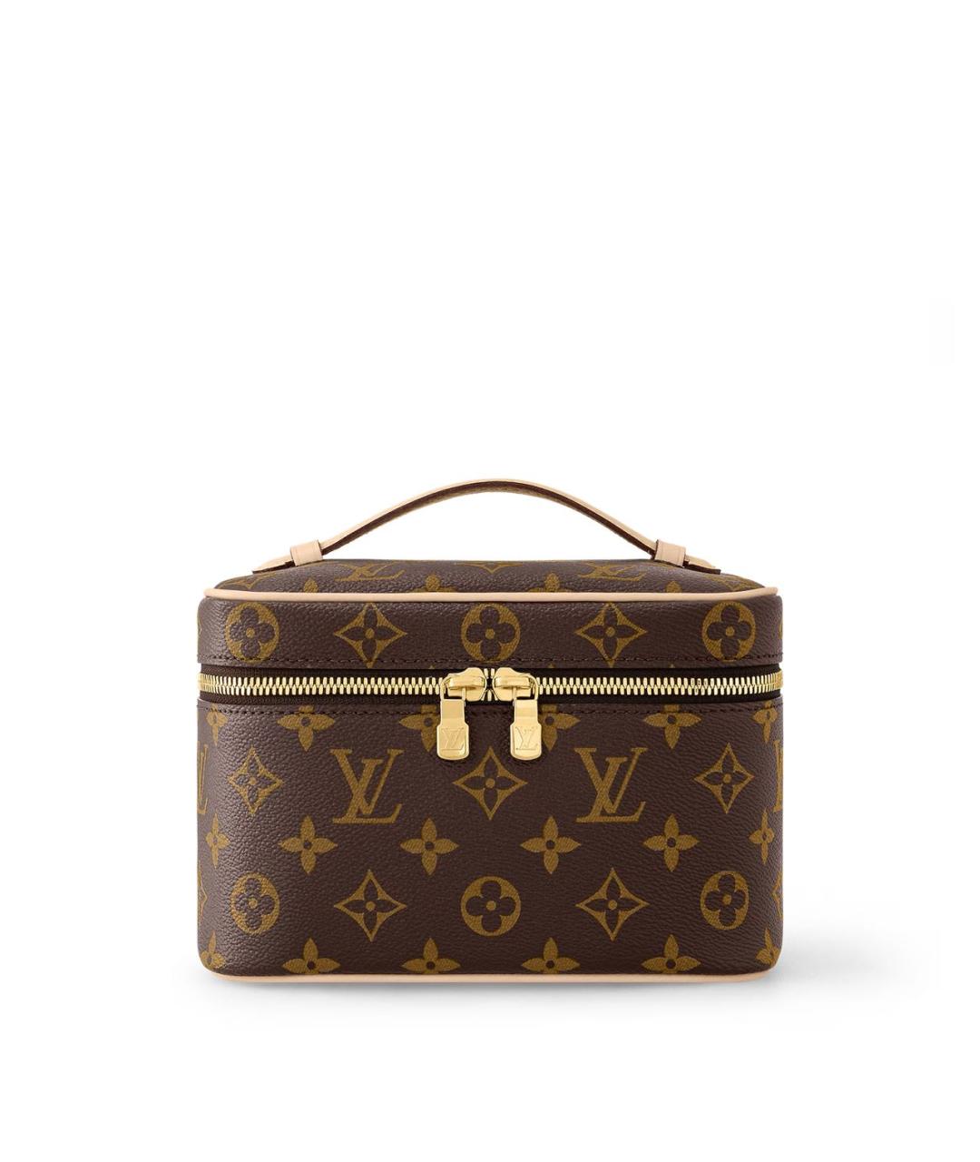 LOUIS VUITTON Коричневая кожаная косметичка, фото 9