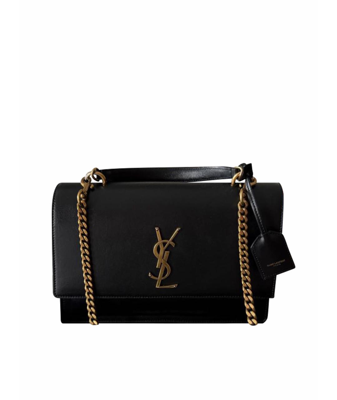 SAINT LAURENT Черная кожаная сумка через плечо, фото 1