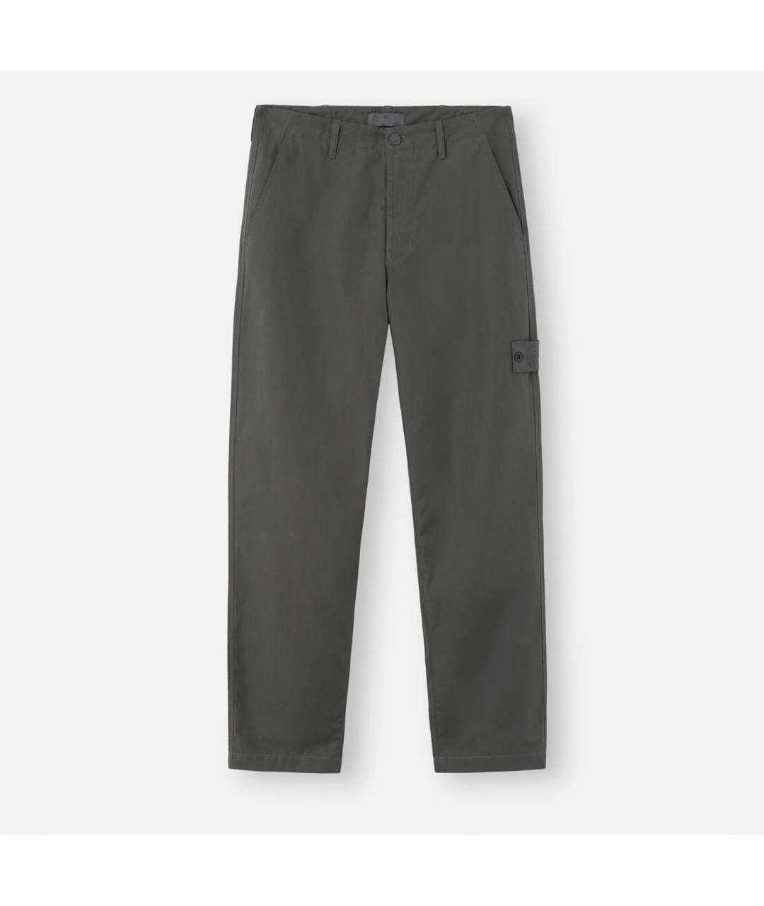 STONE ISLAND Серые хлопковые повседневные брюки, фото 10