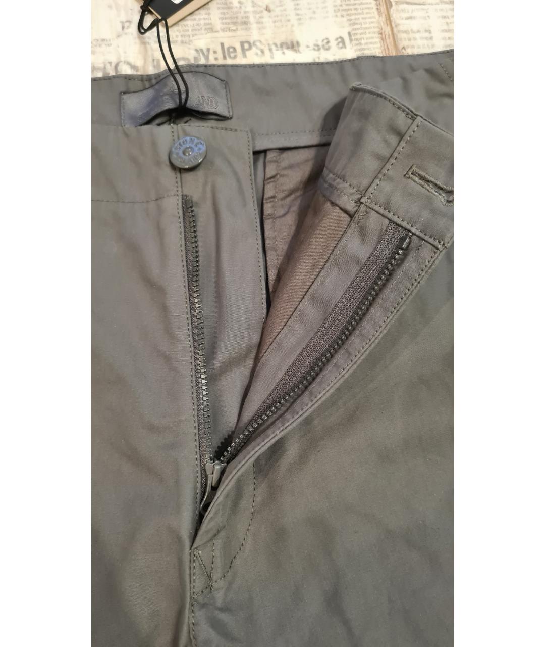 STONE ISLAND Серые хлопковые повседневные брюки, фото 7