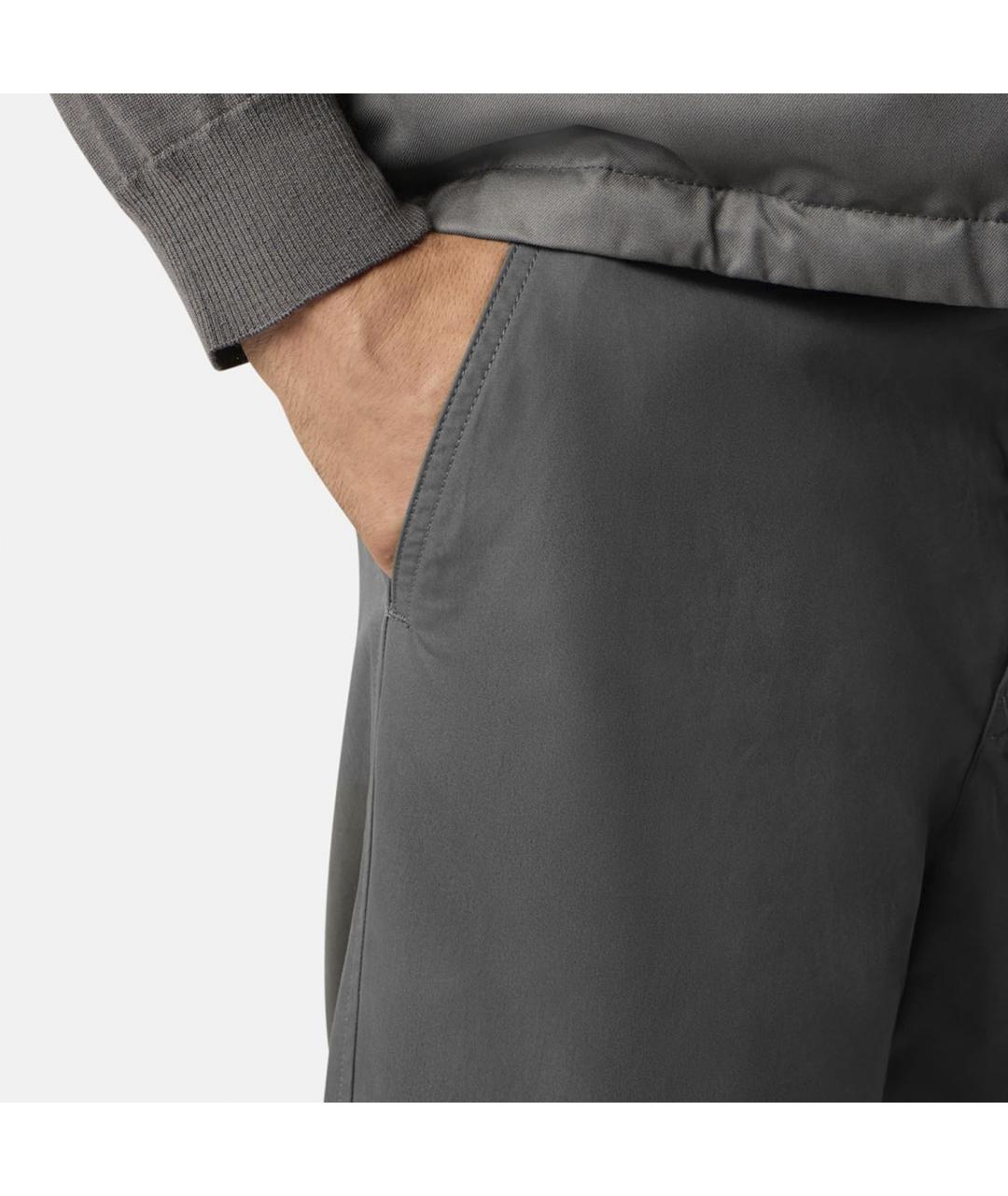 STONE ISLAND Серые хлопковые повседневные брюки, фото 4