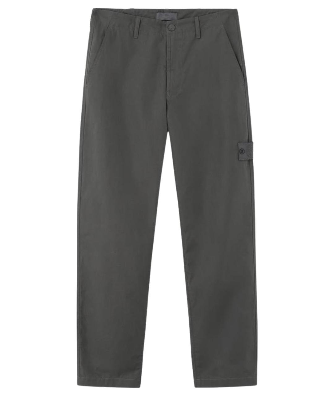STONE ISLAND Серые хлопковые повседневные брюки, фото 1