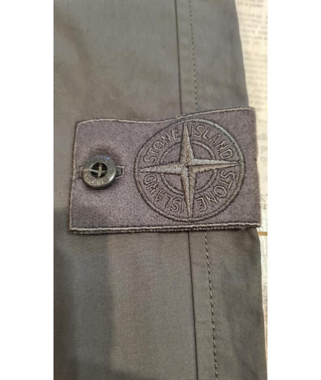 STONE ISLAND Серые хлопковые повседневные брюки, фото 6