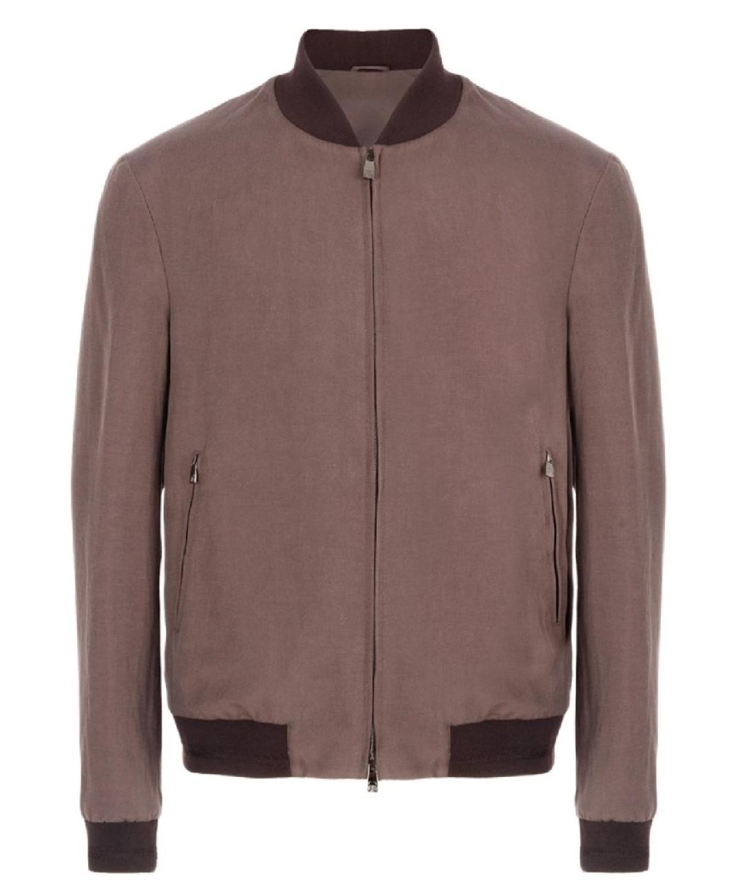 CORNELIANI Коричневая льняная куртка, фото 1