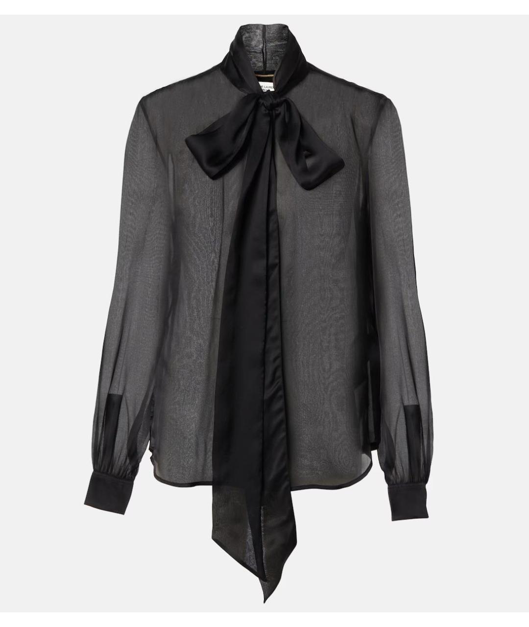 SAINT LAURENT Черная шелковая блузы, фото 5