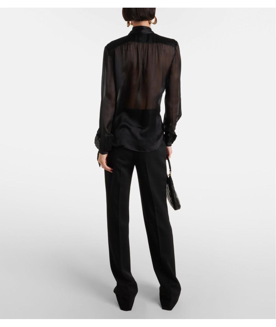 SAINT LAURENT Черная шелковая блузы, фото 3