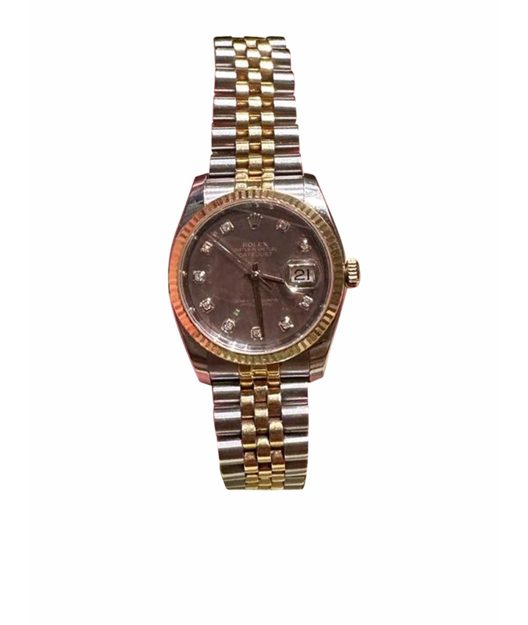 ROLEX Белые часы из желтого золота, фото 1
