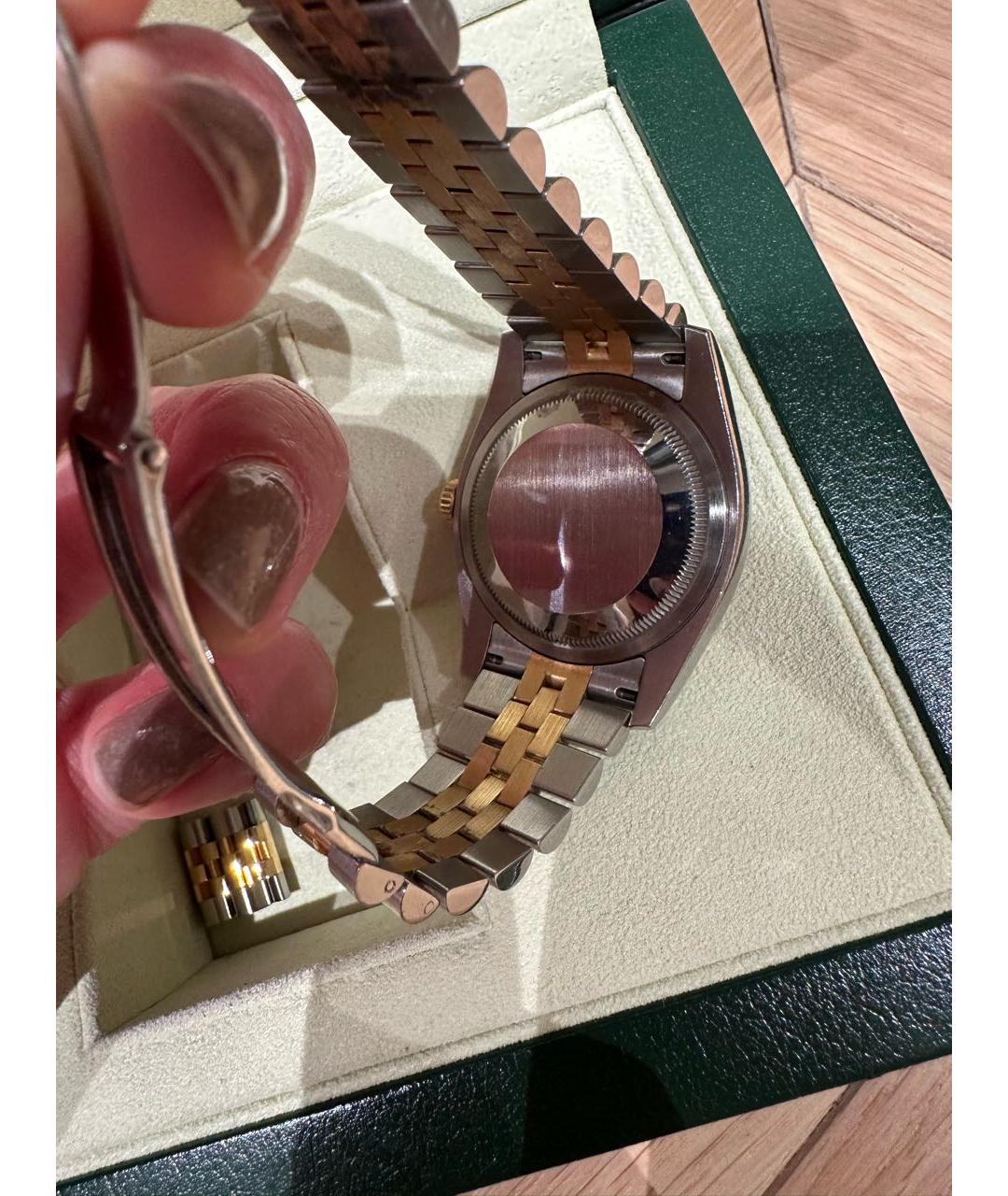 ROLEX Белые часы из желтого золота, фото 2