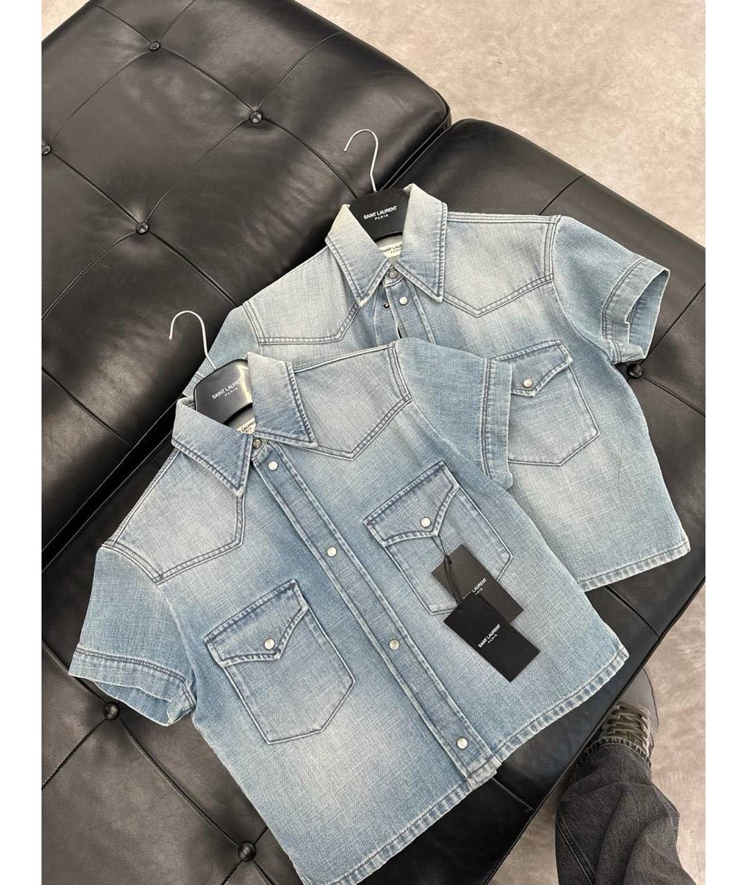 SAINT LAURENT Голубая деним рубашка, фото 3