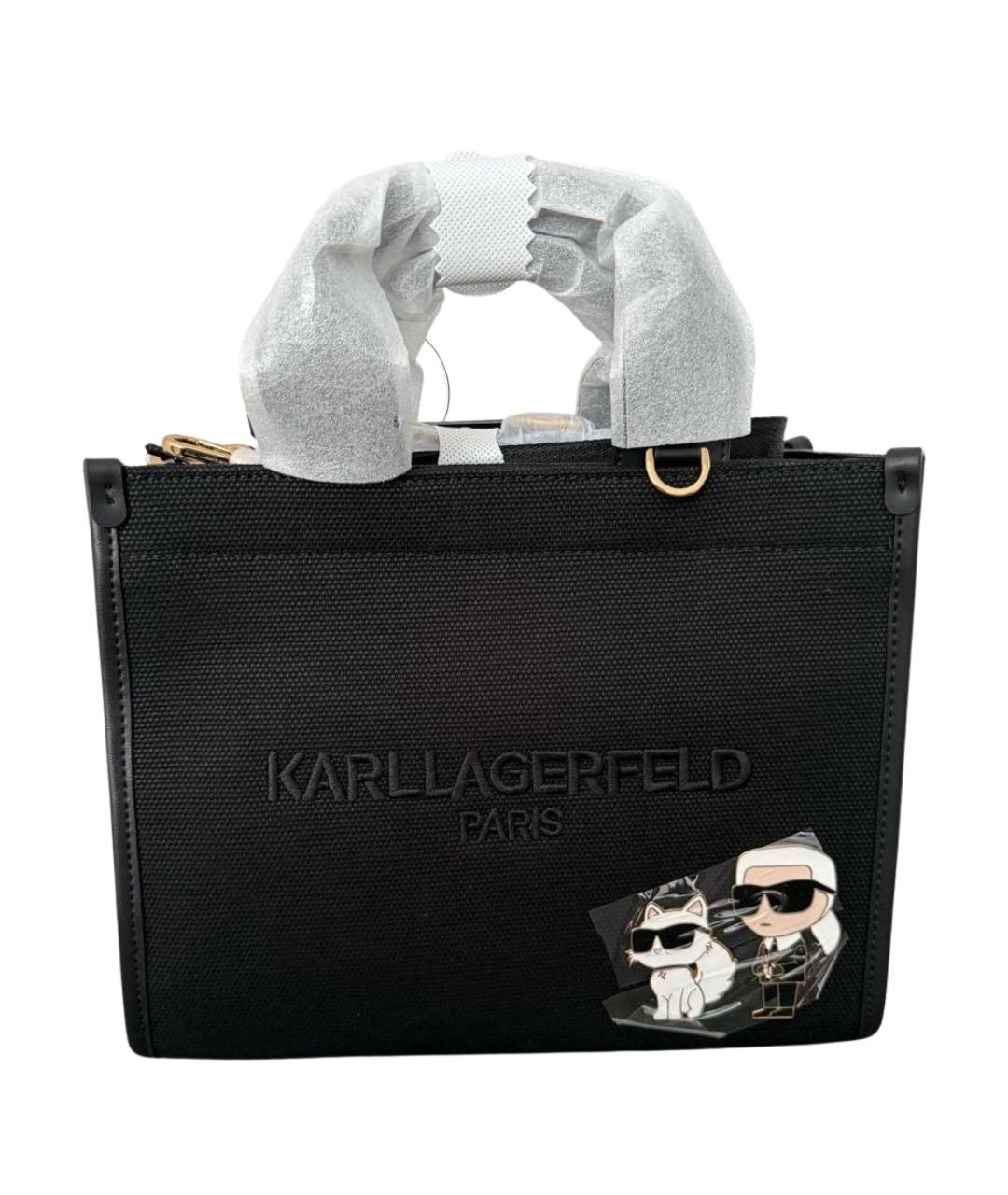 KARL LAGERFELD Черная тканевая сумка тоут, фото 1