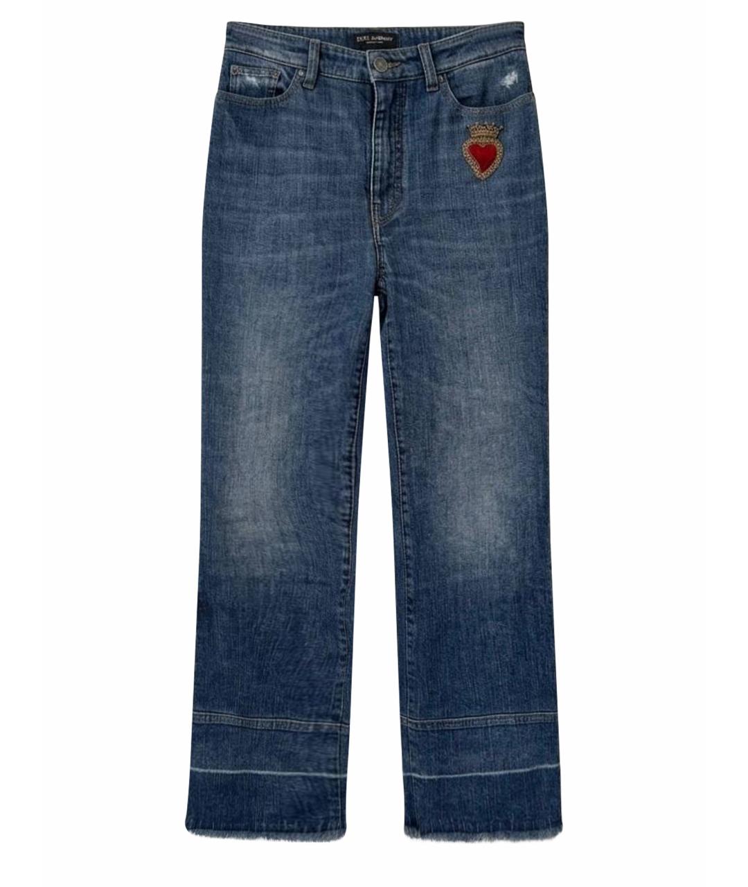 DOLCE&GABBANA Синие хлопко-эластановые прямые джинсы, фото 1