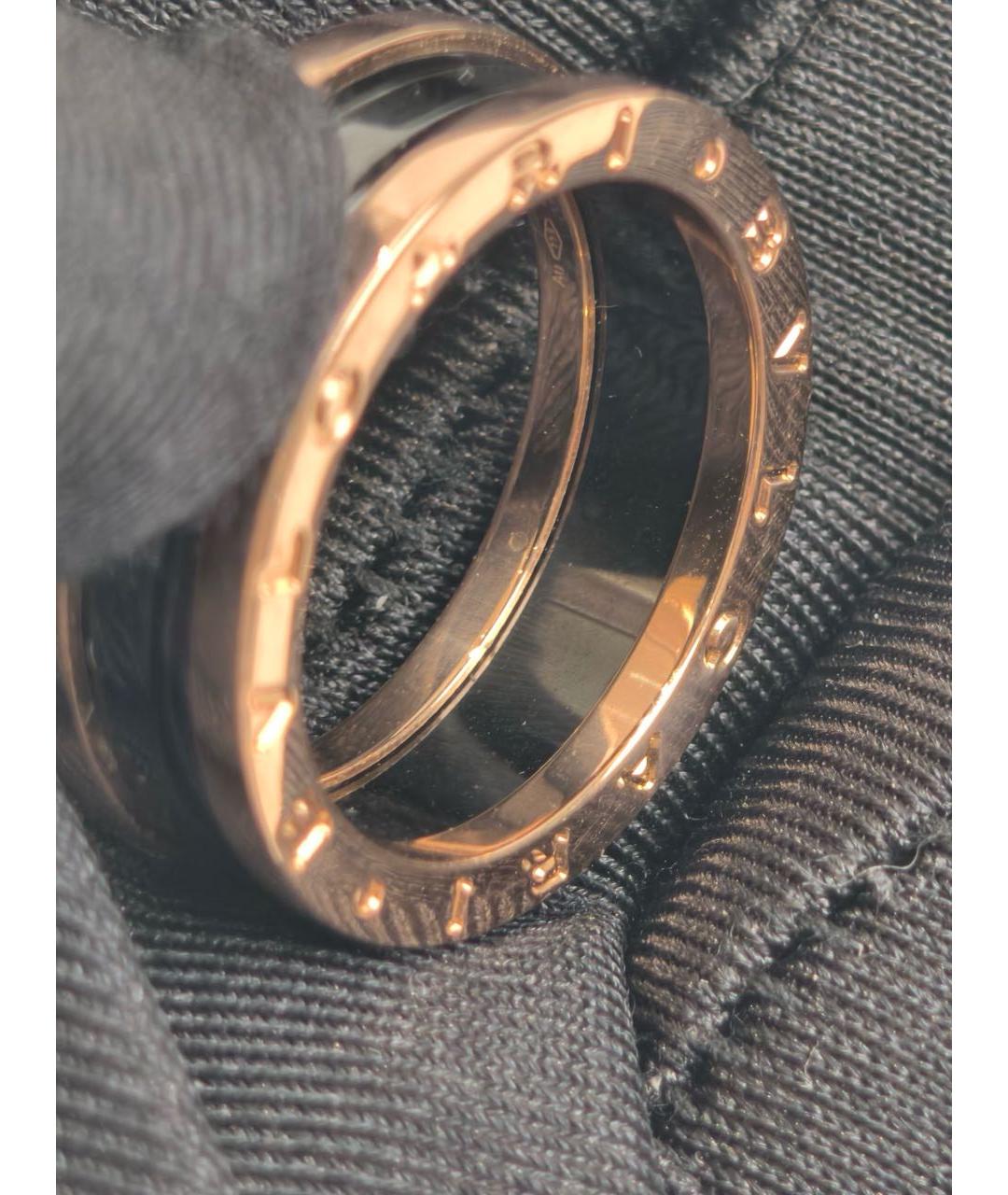 BVLGARI Черное кольцо из розового золота, фото 4