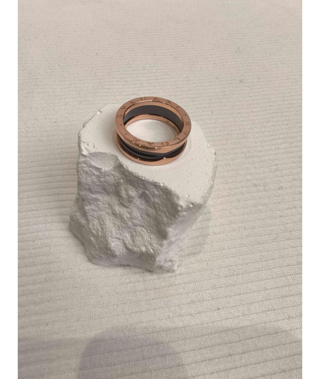 BVLGARI Черное кольцо из розового золота, фото 6