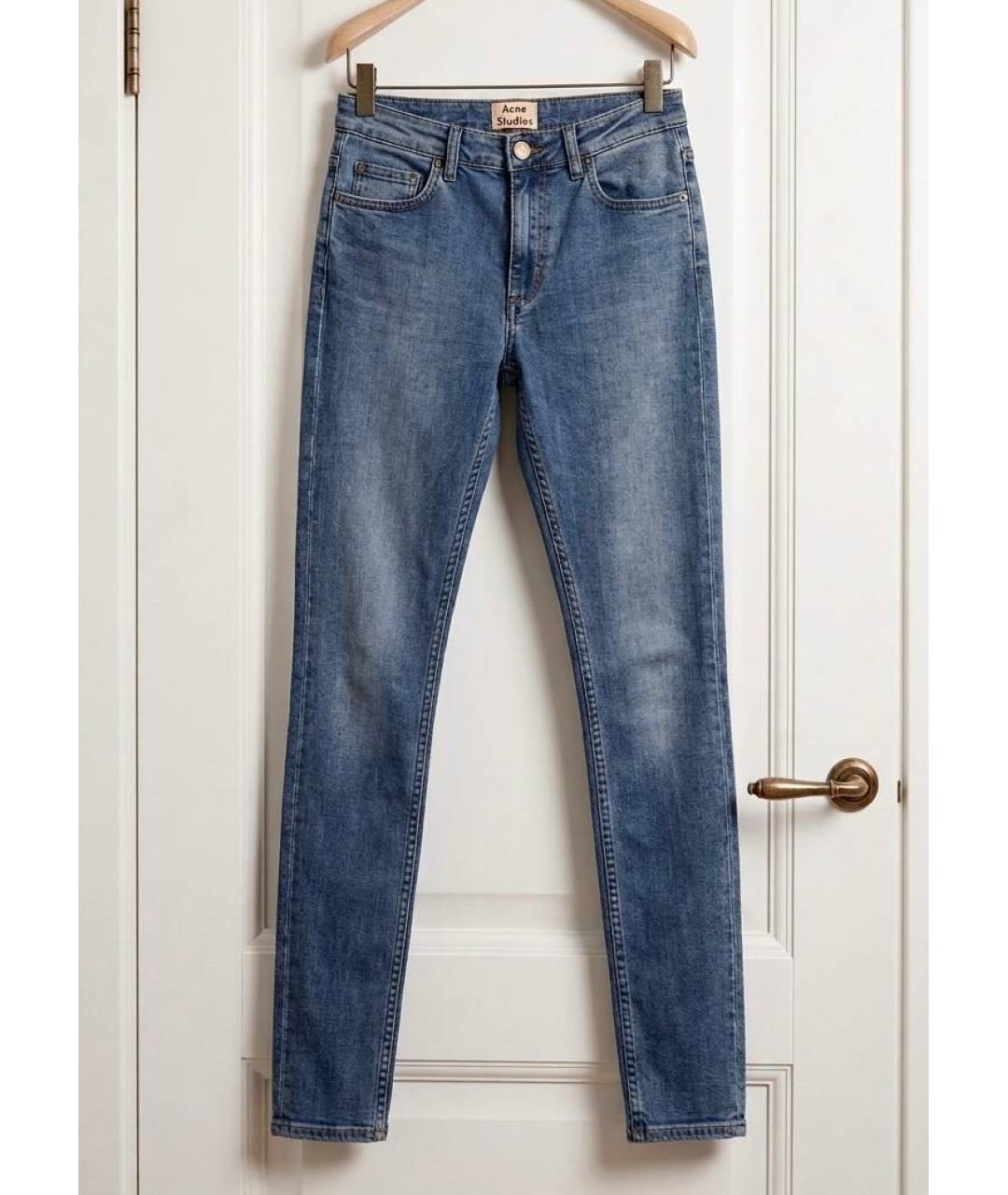 ACNE STUDIOS Синие хлопко-эластановые джинсы слим, фото 7