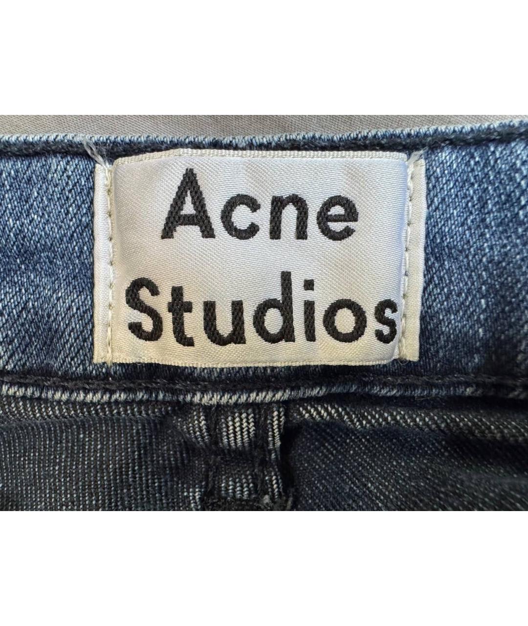 ACNE STUDIOS Синие хлопко-эластановые джинсы слим, фото 4
