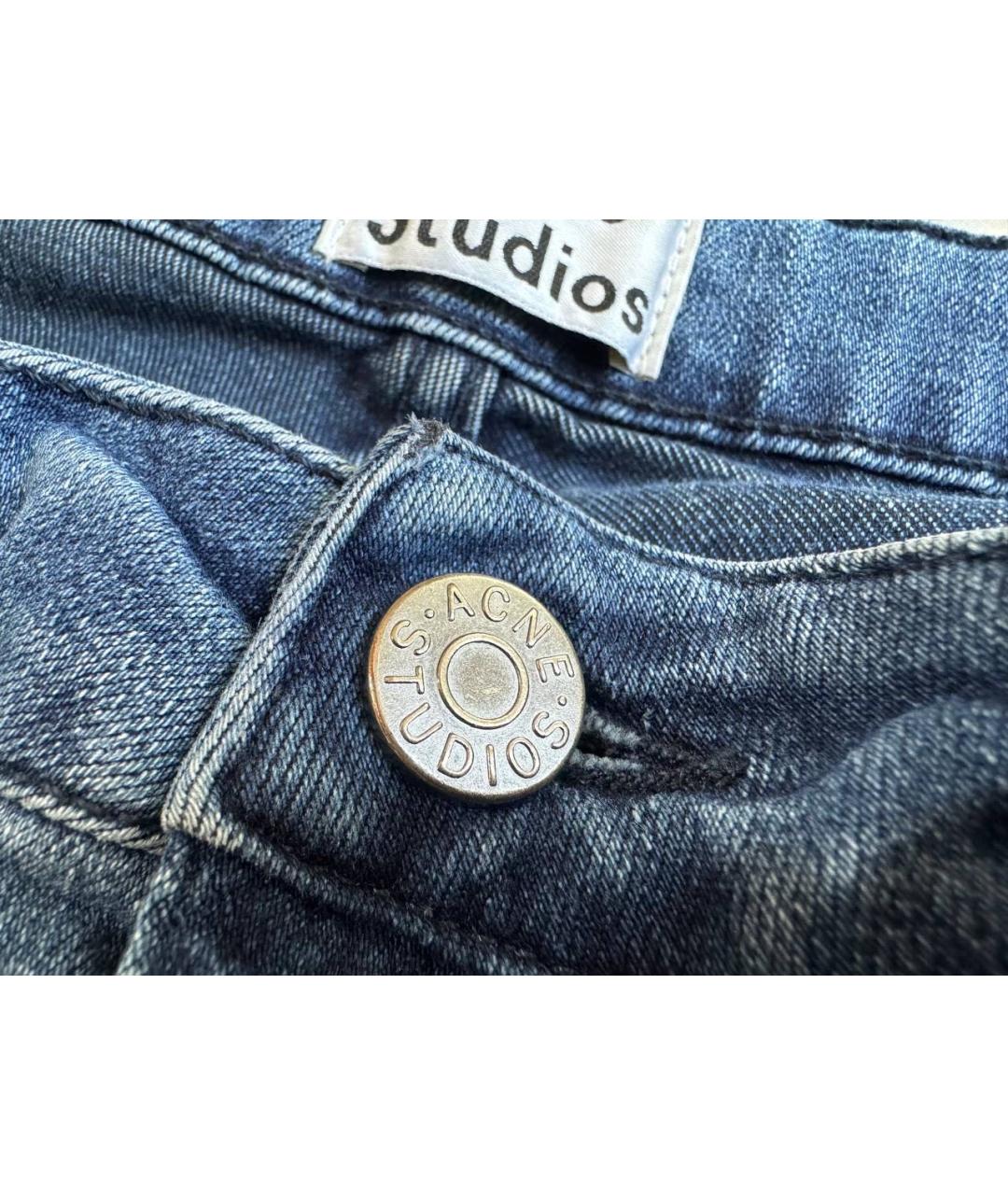 ACNE STUDIOS Синие хлопко-эластановые джинсы слим, фото 3