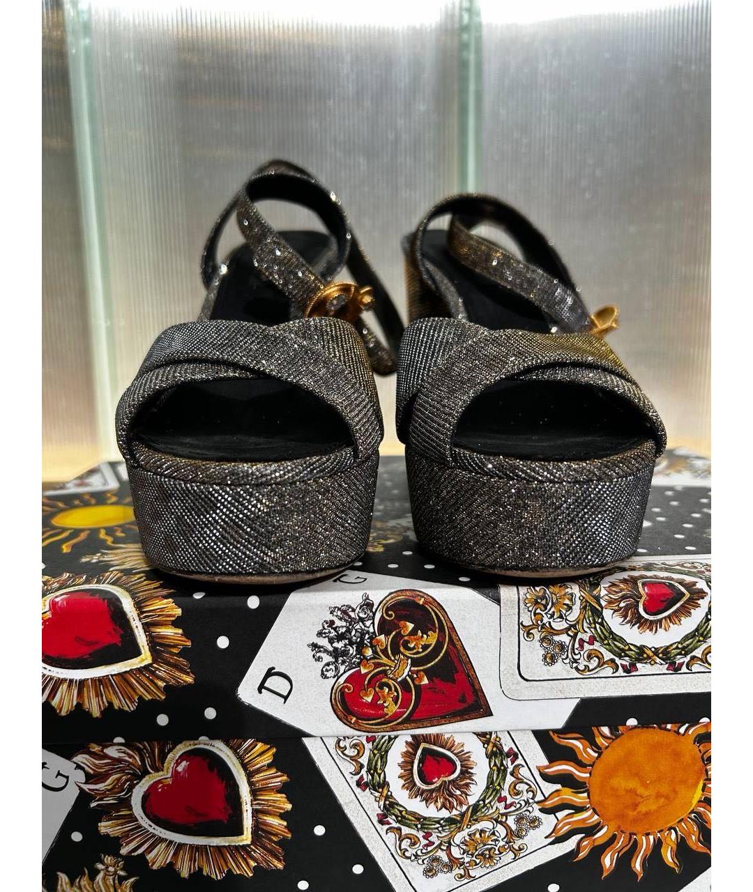 DOLCE&GABBANA Серые босоножки, фото 6