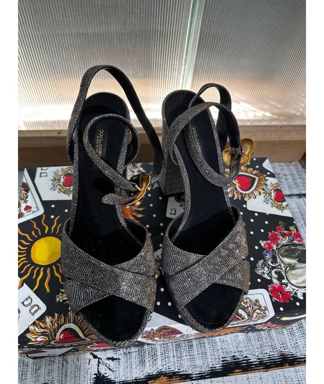 DOLCE&GABBANA Серые босоножки, фото 3