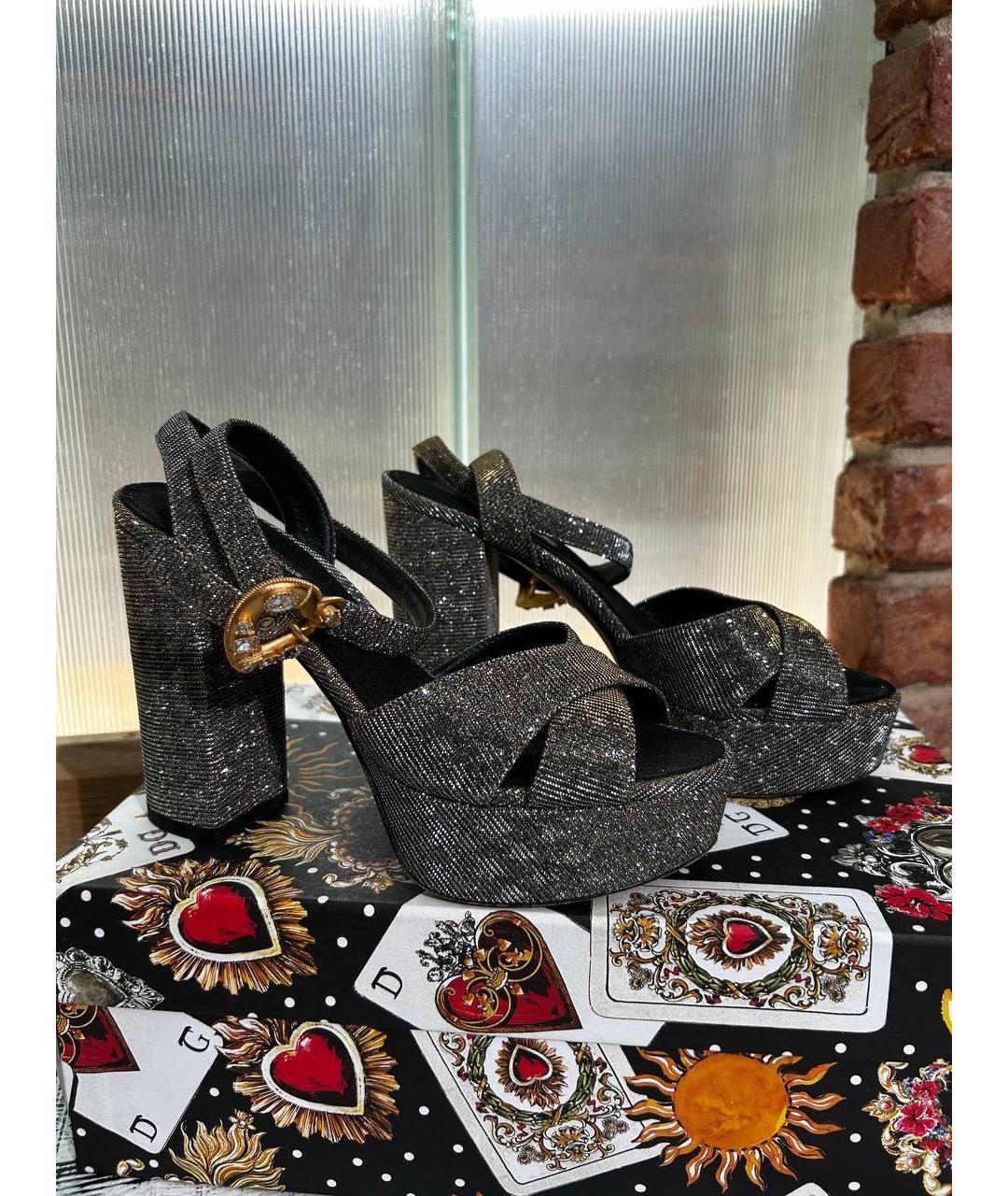 DOLCE&GABBANA Серые босоножки, фото 2