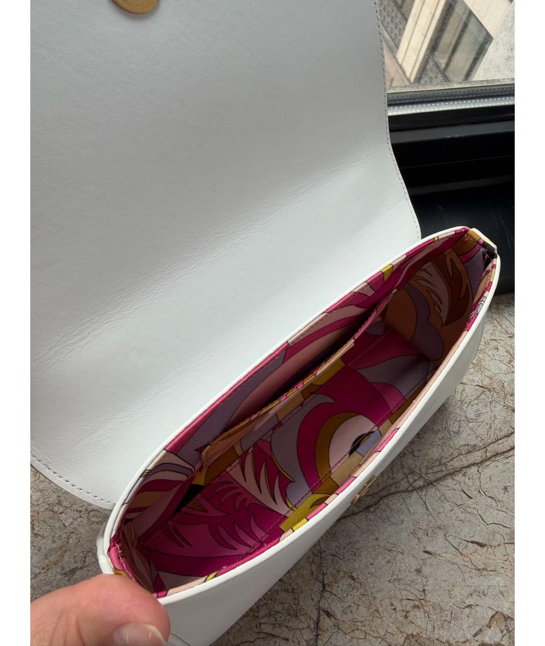 EMILIO PUCCI Белая кожаная сумка с короткими ручками, фото 4