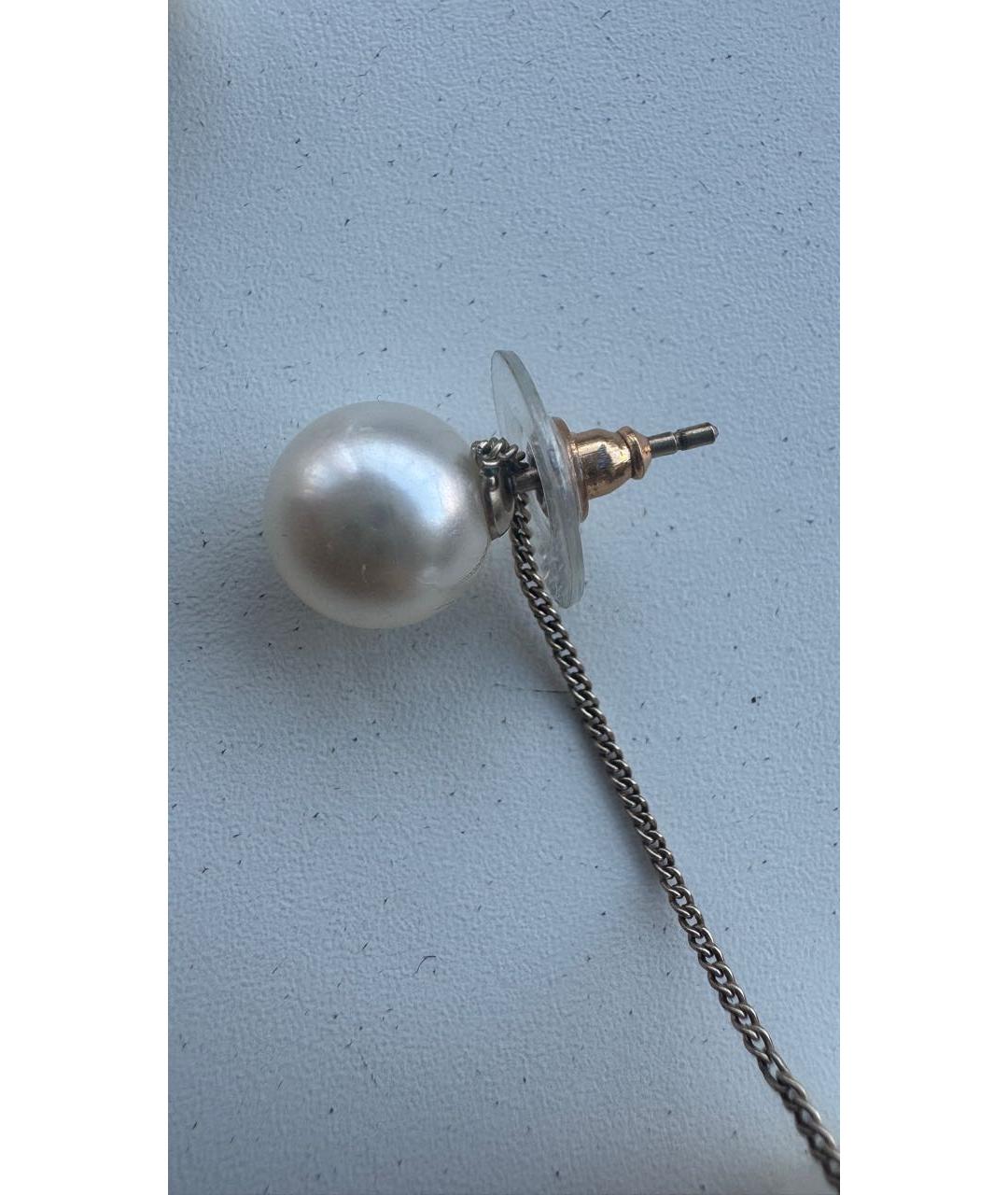 CHANEL Бежевые серьги, фото 5