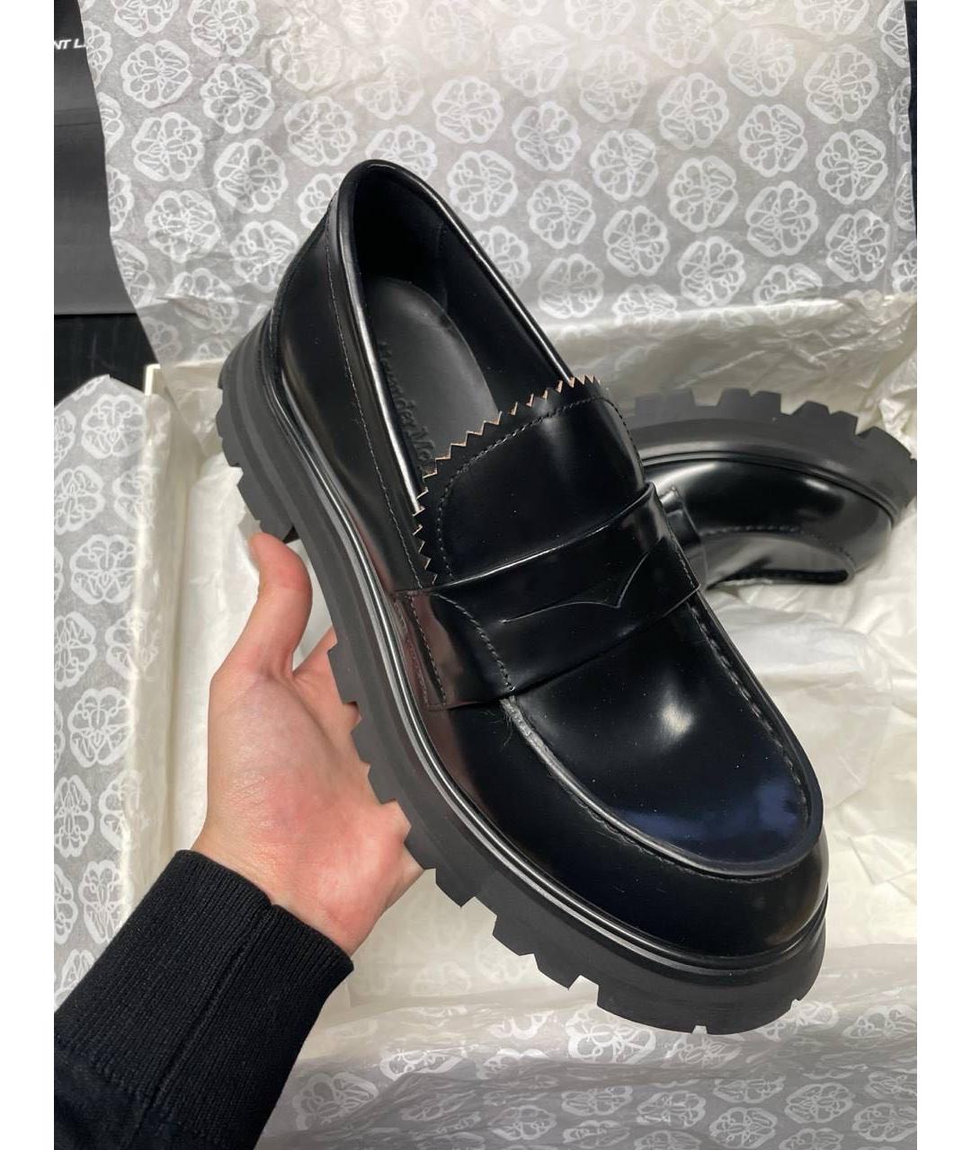 ALEXANDER MCQUEEN Черные кожаные лоферы, фото 2