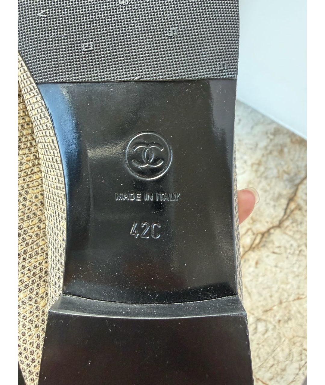 CHANEL Бежевые кожаные балетки, фото 6