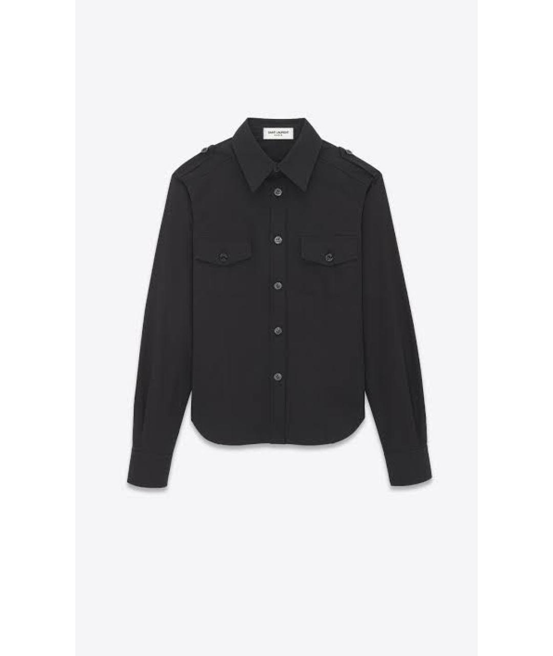 SAINT LAURENT Черная хлопковая рубашка, фото 6