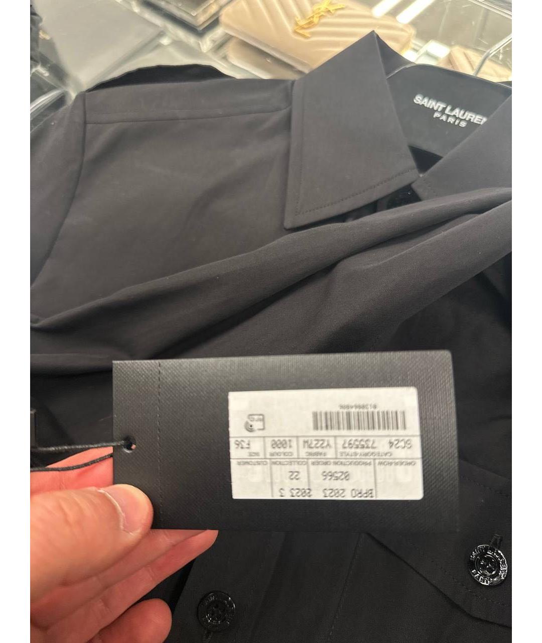 SAINT LAURENT Черная хлопковая рубашка, фото 2