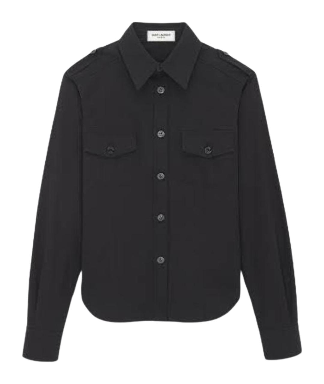 SAINT LAURENT Черная хлопковая рубашка, фото 1