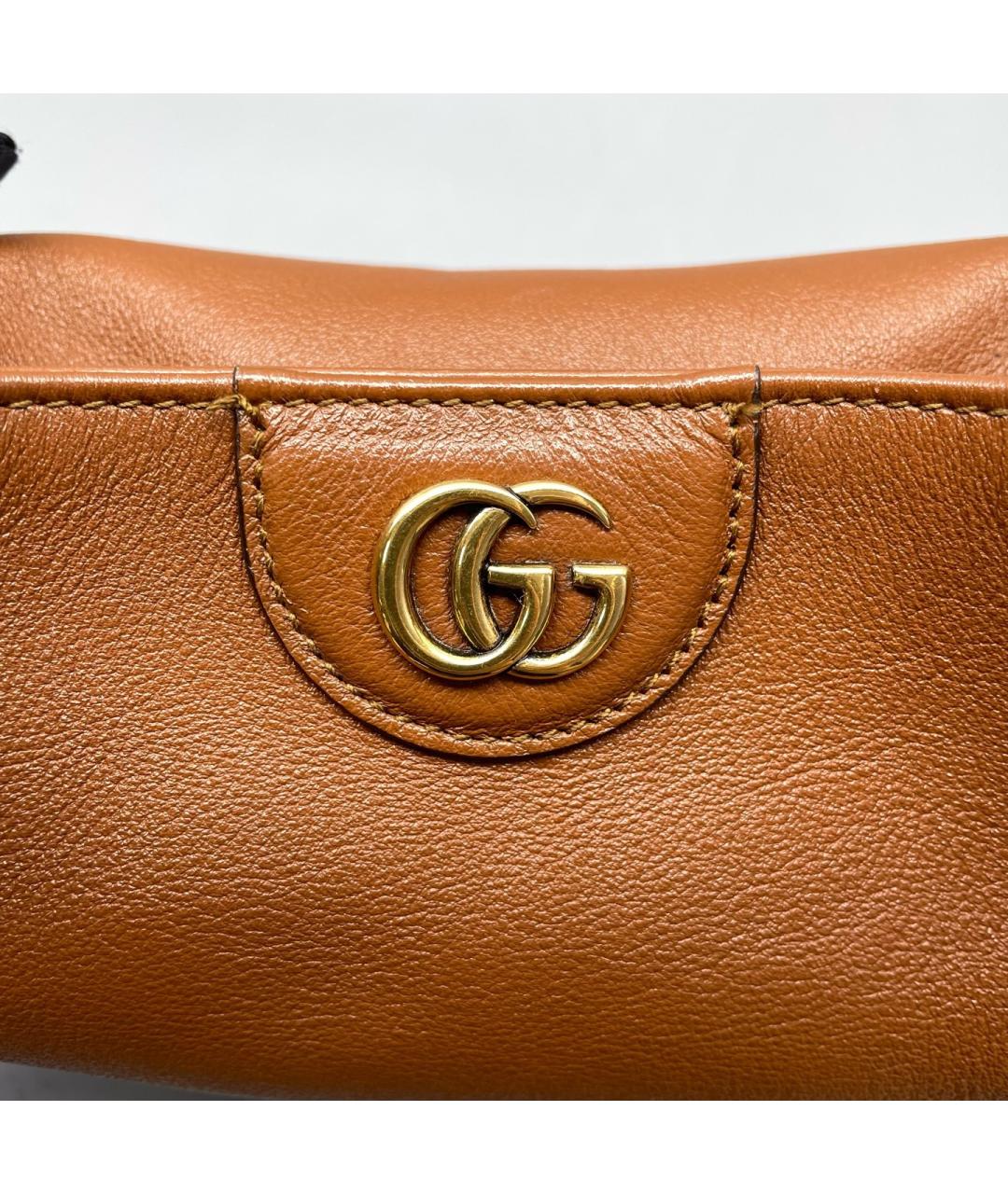 GUCCI Коричневая кожаная сумка с короткими ручками, фото 7