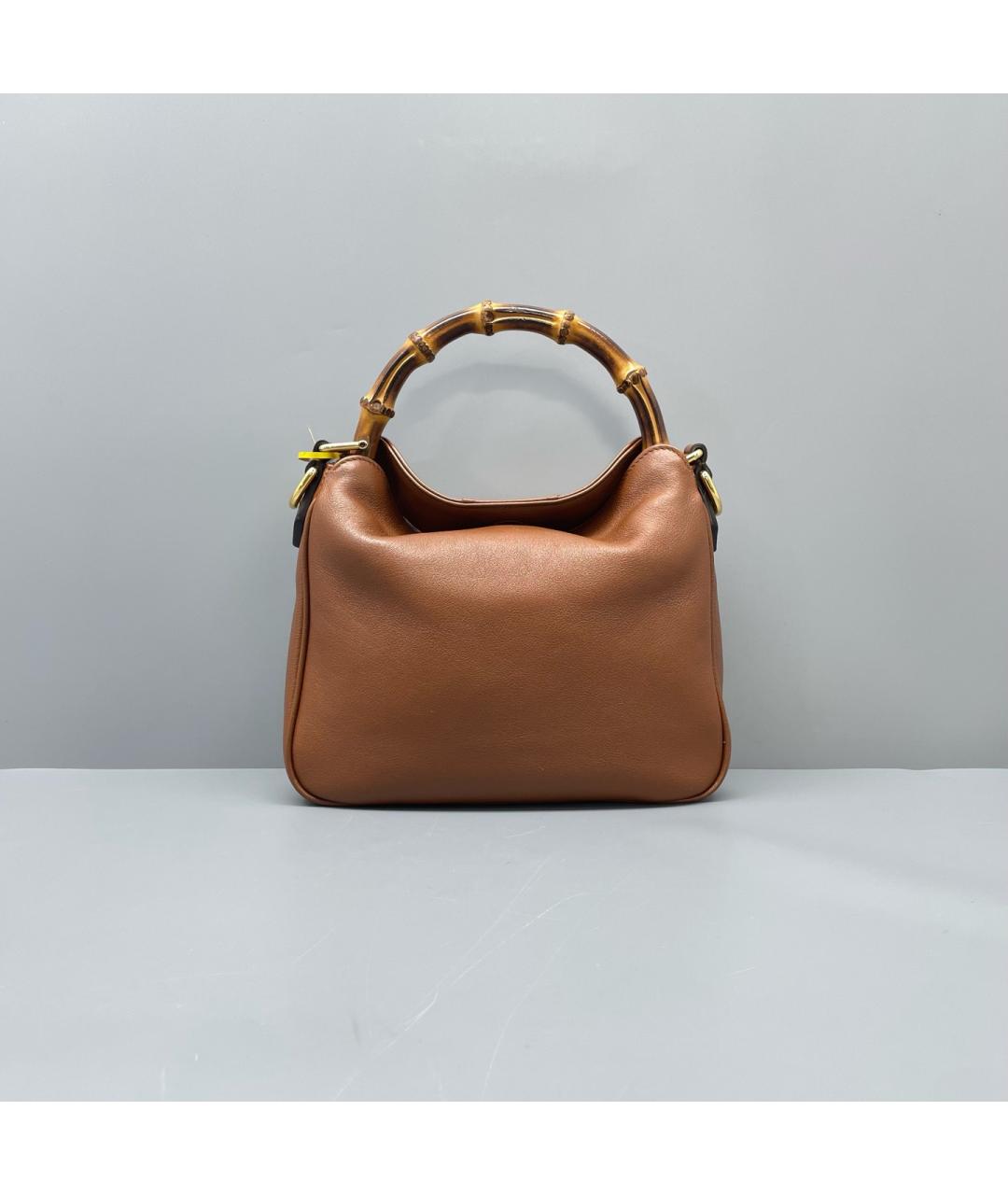 GUCCI Коричневая кожаная сумка с короткими ручками, фото 3