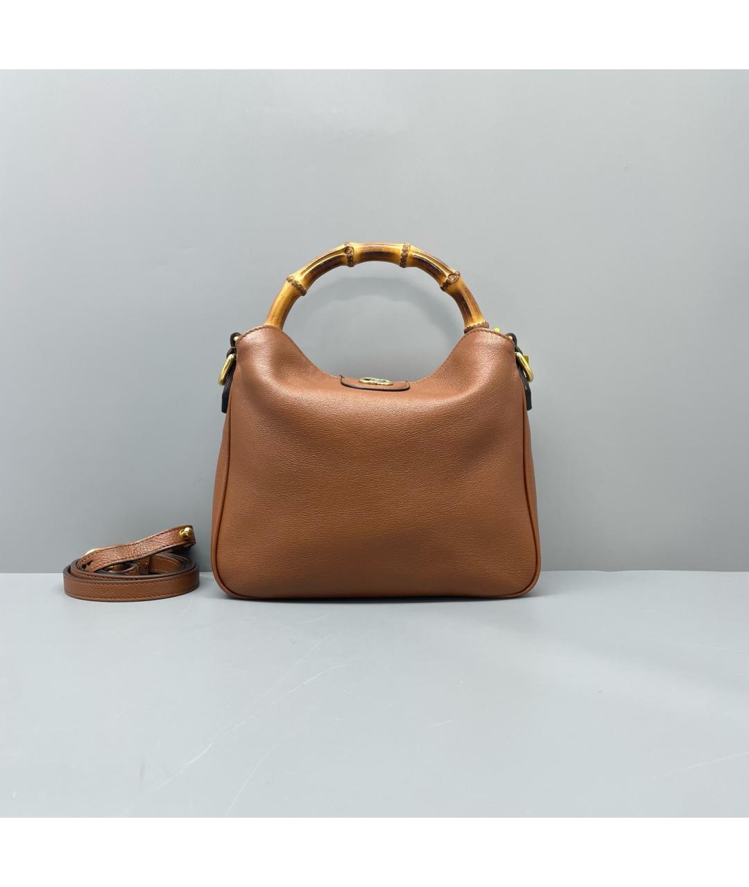 GUCCI Коричневая кожаная сумка с короткими ручками, фото 9