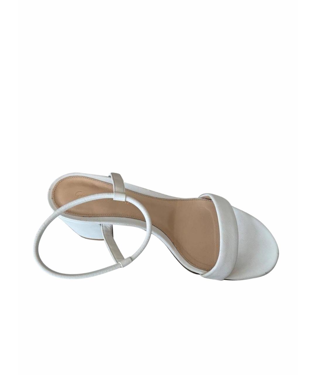 GIANVITO ROSSI Белые кожаные босоножки, фото 2
